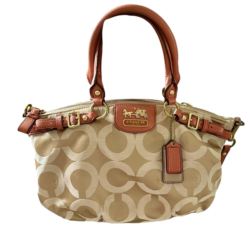 Retro Coach Iconic Madison Sophia Sachel OP Art Crossbody Tote with Leather Trim - Picture 13 of 13